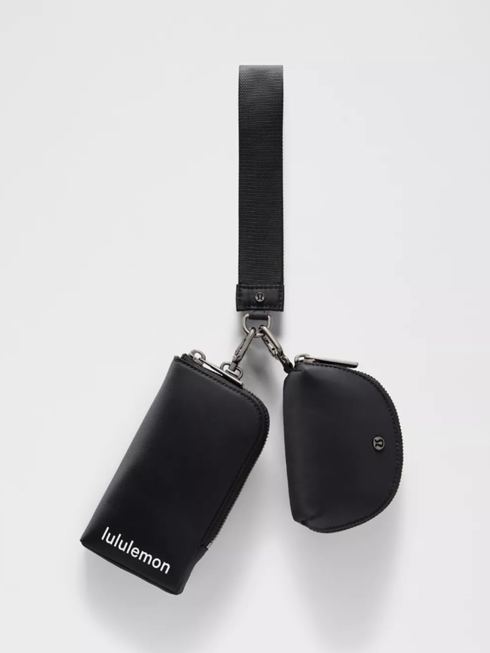 Lululemon Dual Pouch Wristlet Wallet in Black/White/Gunmetal
